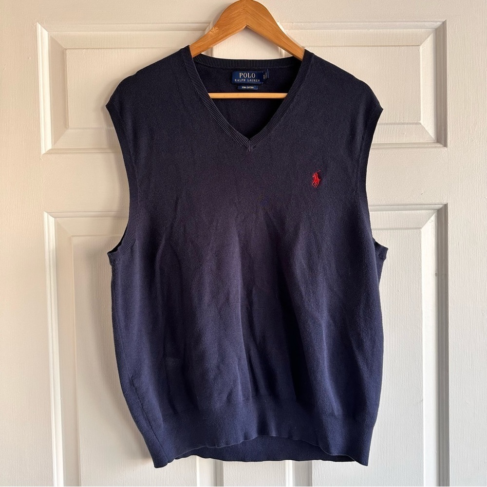 Polo Ralph Lauren Pima Cotton Navy Knit Vest XL